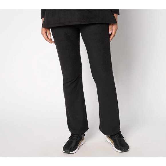 Cuddl Duds Fleecewear with Stretch Bootcut Pant Size XL Solid Black Cozy Comfort - Picture 1 of 8